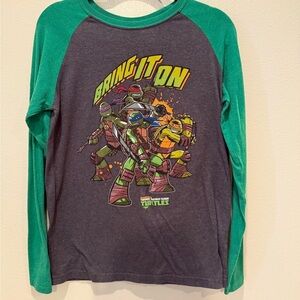 Nickelodeon Green and Gray Teenage Mutant Ninja Turtles Long Sleeve Shirt